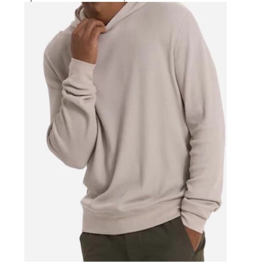 Vuori | Vuori Lightweight Men’s Waffle Knit Modal Dark Salt Tan Hoodie Sz XL New